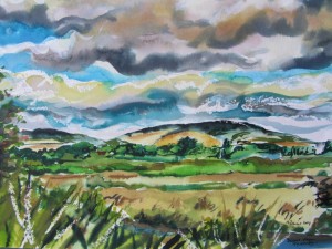 South Downs from Emsworth to Thorney Island (WATERCOLOUR WORKING STUDY 1)