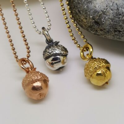 Acorn pendants - Silver and silver gilt - 10mm - by Katherine Lawrie