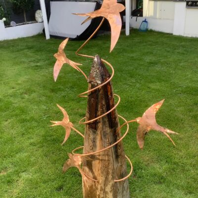 Taking flight - Copper dritwood - 1 metre - by Stephen Rickman