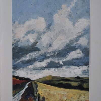 Trek up the Trundle - Acrylic on board - 60 by 70 cm - by Rob Corfield