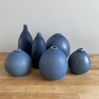 Blue porcelain forms - Porcelain - mixed - by Heather Muir