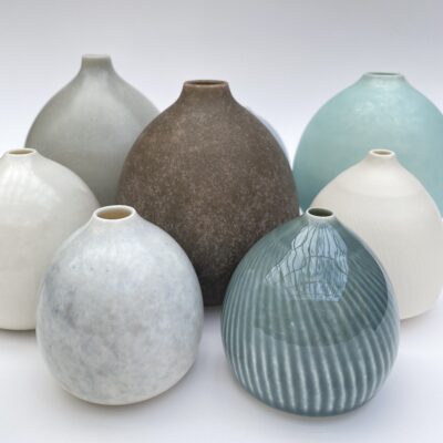 Pod Forms - Porcelain - mixed sizes - by Heather Muir