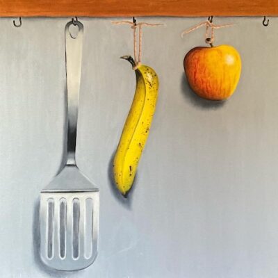 Where to Hang Your Fruit - Oils on canvas - 60 x 60 cm - by Ellie Philpot