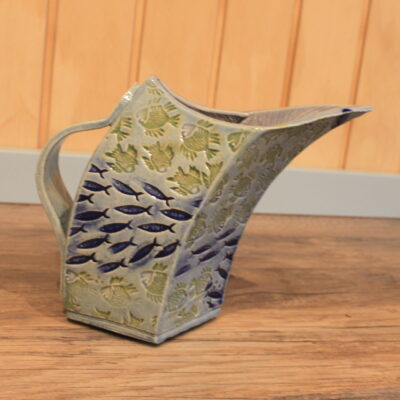 fishy jug - slab built stoneware - 25cm - by Nick Taylor