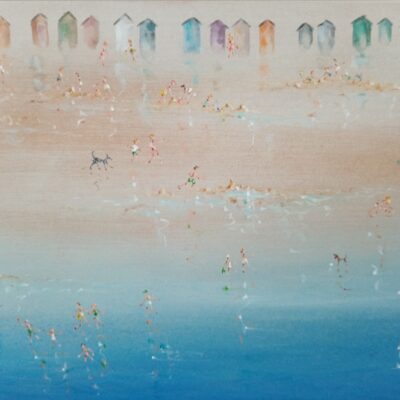 Beach huts - Acrylic - 15 x 23 cm - by Rachel Fletcher-Tolman