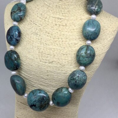 Jan Culverwell 1 - Jewellery - Turquoise necklace - 20 inches - by Jan Culverwell