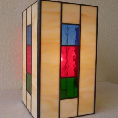 Cube light - Stained glass - 25x15x15cms - by Jane Fowler