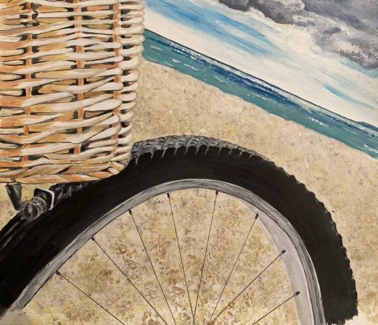My Bike on the Beach - Acrylic