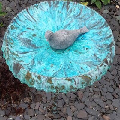 Copper Bird Bath. Heather Stevens jpg1 - Recycled Copper - 16 inches diameter - by Heather Stevens