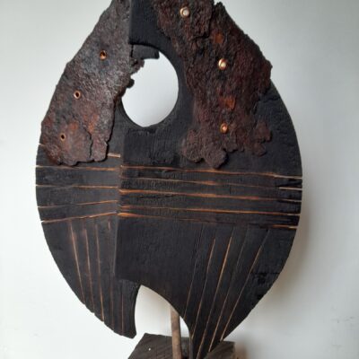 Sculpture - 'Unearthed' - Wood & metal - 50cm - by Gael Emmett