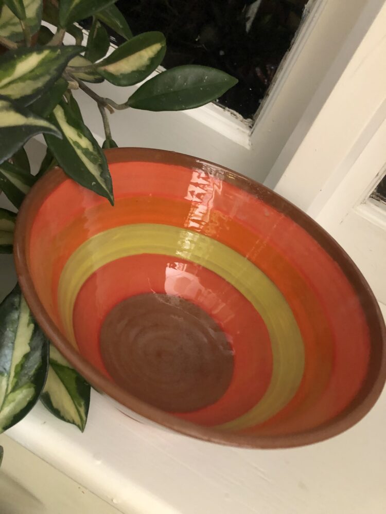 Fruit bowl with underglaze design - Earthenware