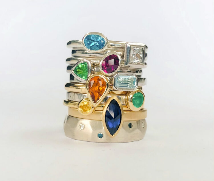 Selection of Stacking Rings - Gold/Silver/Gemstones
