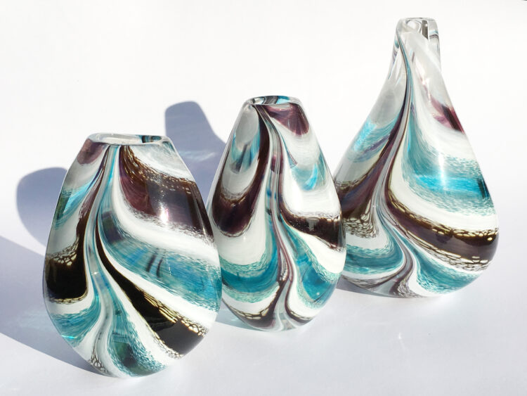 Turquoise River Vases - Glass