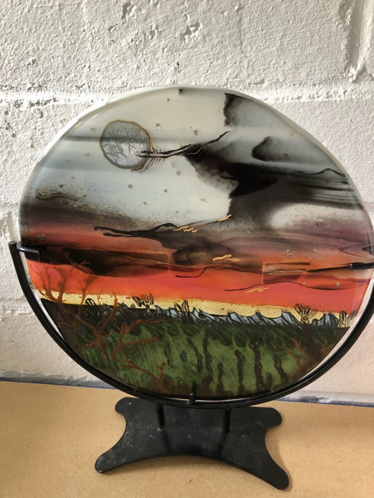 Moonscape - Fusing glass and glass enemal paints