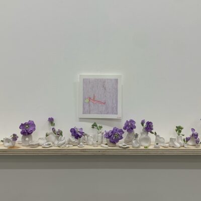 Violet - Installation with drawing