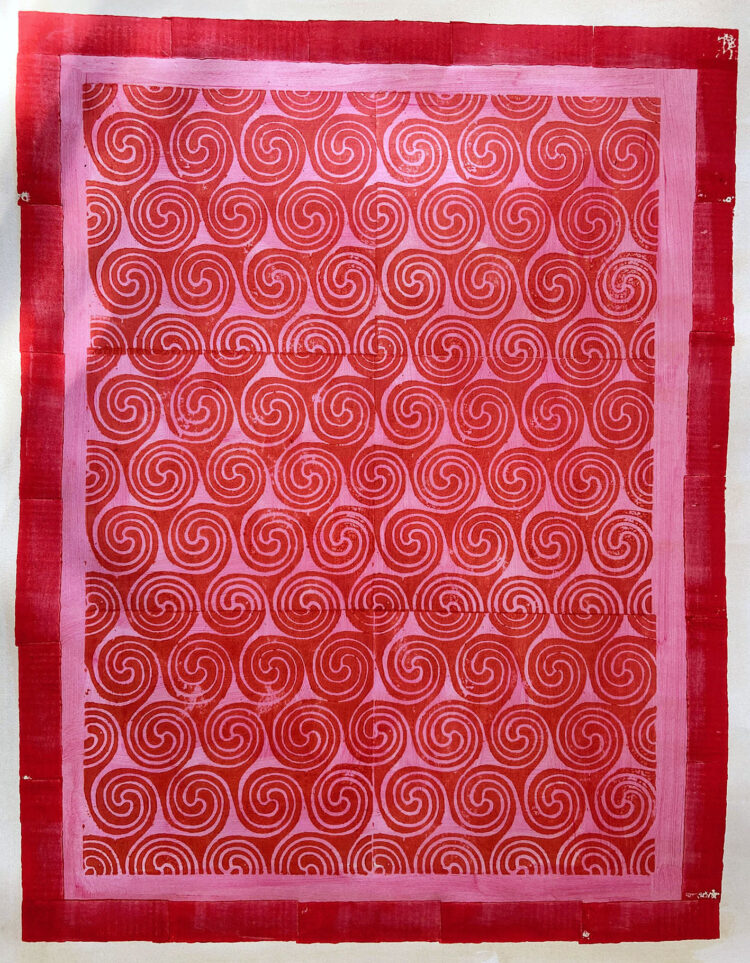 Triskelion - Block print on Fabriano paper