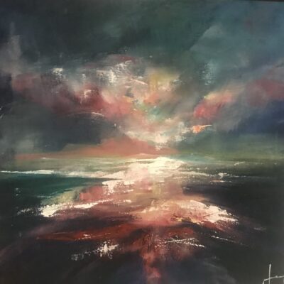 Sunset - Acrylic on canvas - 30cmx30cm - by Amy Routledge