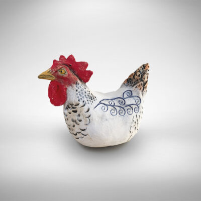 Chicken - Ceramic - 17cm long/8cm wide /12cm high - by Helen Button