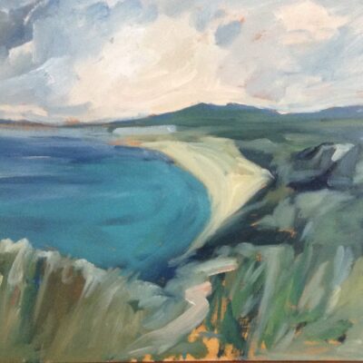 Down to the Beach - Oil - 29” x 25” - by Liz Luffingham