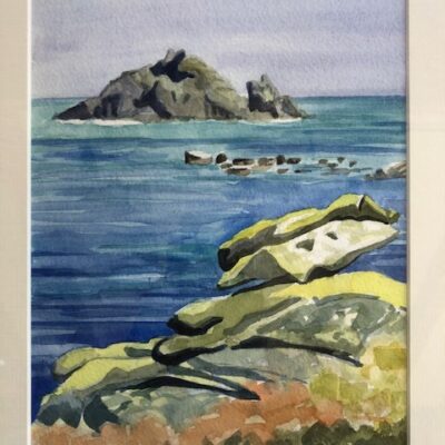 Menavaur from Tresco Isles of Scilly - watercolour - 24 cm X 17cm - by Miranda Phillimore