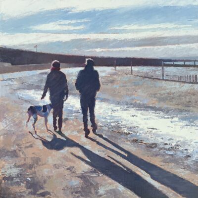 Winter walkers III - Oil on canvas - 30 x 30cm - by Carolyn Mackwood