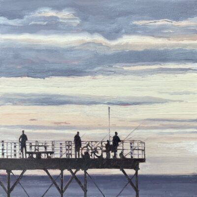 End of the Pier - Oil on canvas - 40 x 40cm - by Carolyn Mackwood