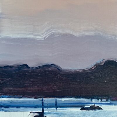 Evening Harbour - Oil on Canvas - 40 x 25cm - by Carolyn Mackwood