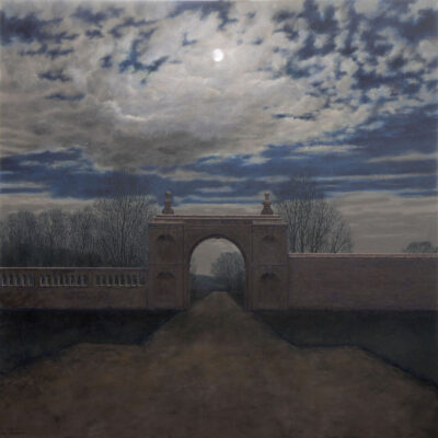 Kirby Hall, Nocturne. - Oil on canvas - 100 x 100 cm - by Leo Stevenson