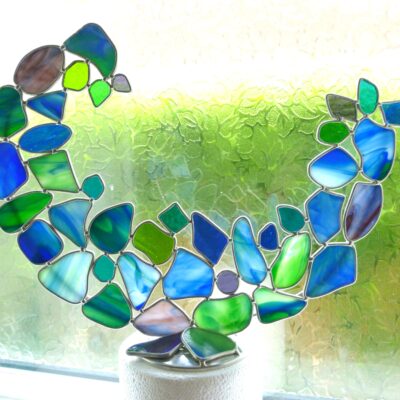 Wave - Stained glass - 36x26 cms - by Jane Fowler