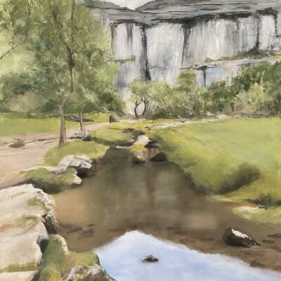 Malham Cove - Oil on board - 30cm x 40cm - by Rosy Turner