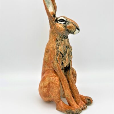 Meadow Hare - ceramic - 24cm - by Gill Hunter Nudds