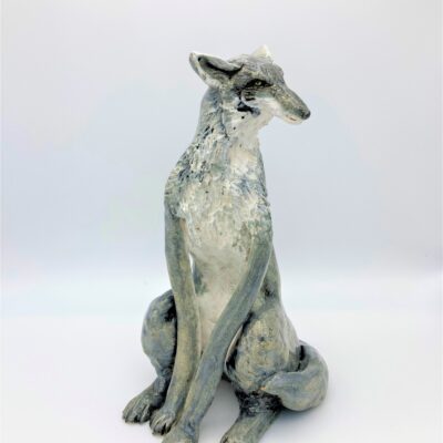 Wolf - ceramic - 22cm - by Gill Hunter Nudds