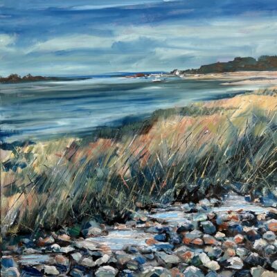 Dell Quay from Coppras - Oil on canvas - 80 by 80 cm - by Rob Corfield