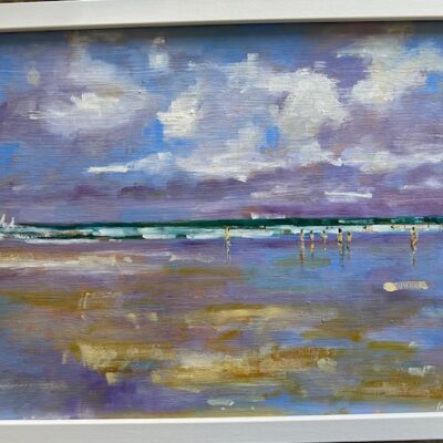 Low tide West Wittering - Oil - 32cmx40cm - by Michael Cowley