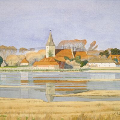 Bosham in autumn - Watercolour on paper - 540 mm x 380 mm - by Neil Holland