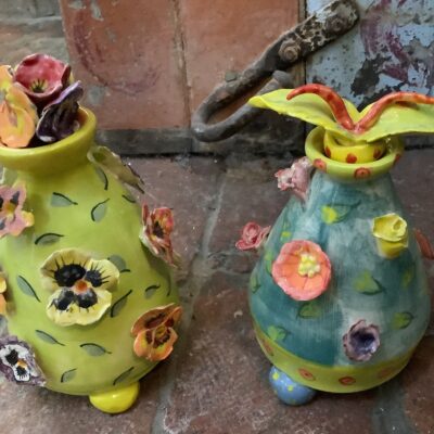 Flower pots - Pottery - 10inchs tall - by Sarah Sykes