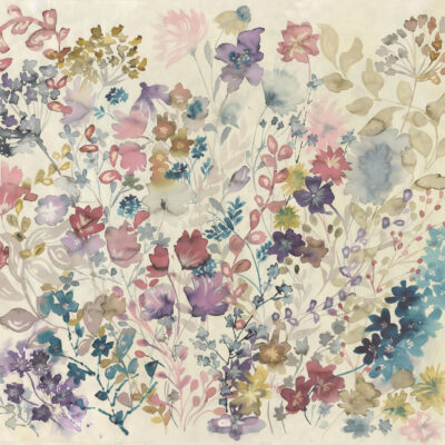 Wild Flowers - Hand-painted ink on watercolour paper - Size 50cm x 70cm - by Sophia Gray
