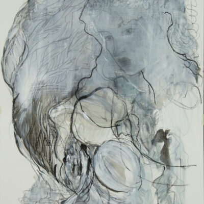 Sing no sad songs for me - Ink, pencil, chalk and acrylic on paper, - 70 cm x 50 cm unmounted - by Jayne Sandys-Renton