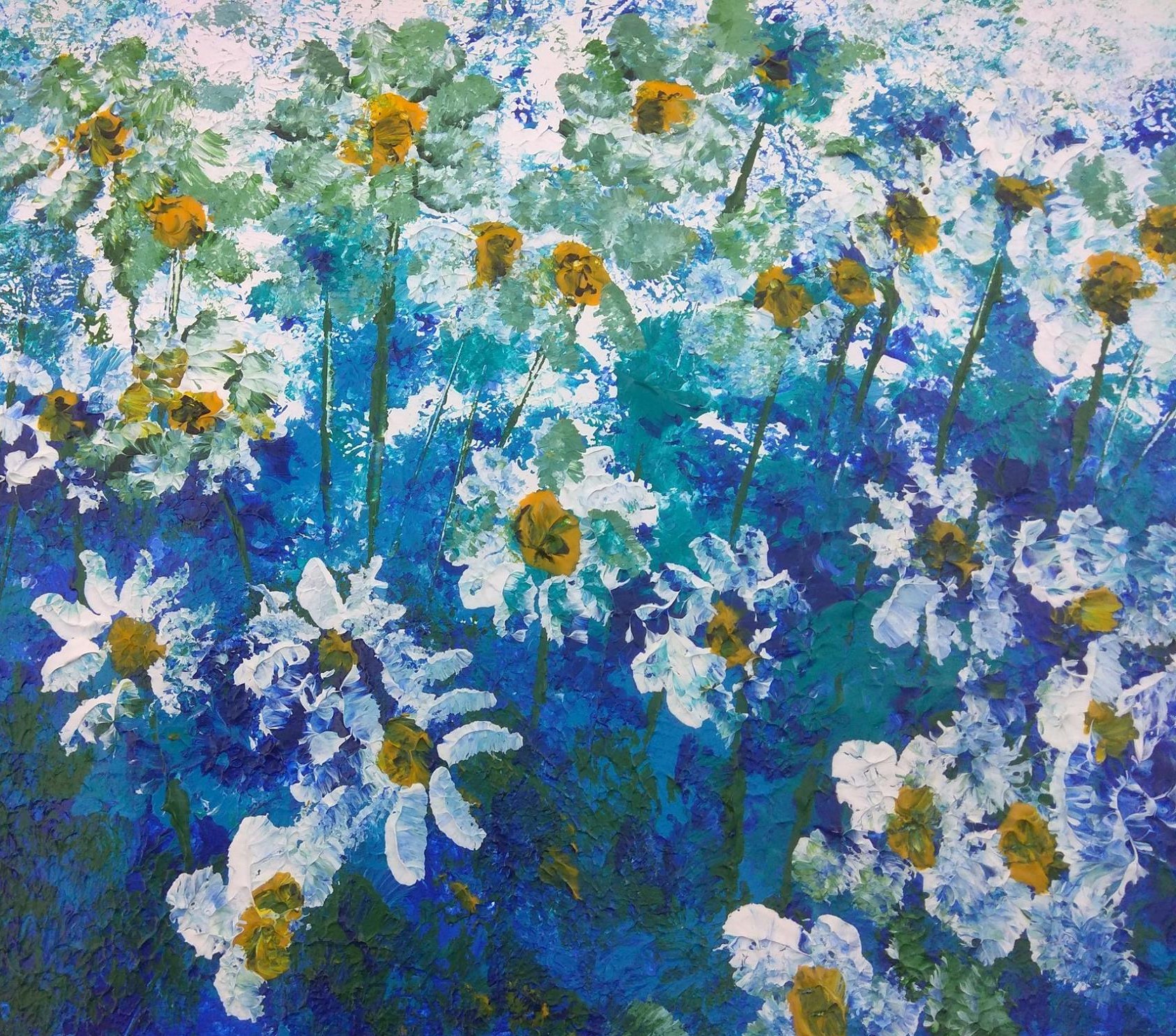 pammiskelly First Daisies - Acrylic on canvas