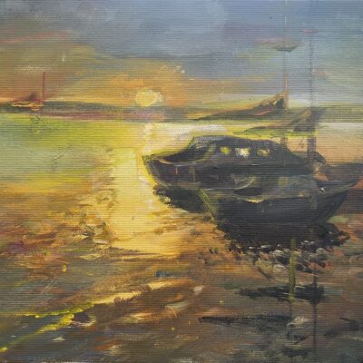 Harbour Sunset - Acrylic - 30cm(w)x24(h) - by Pauline Sheppey
