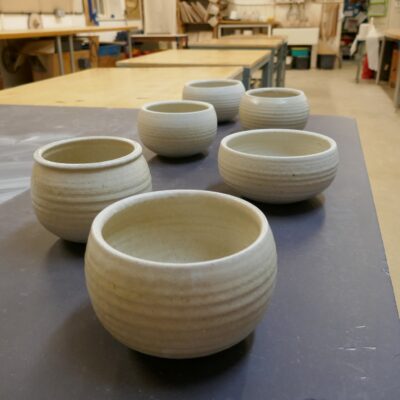 Flower Bowls - Stoneware - 150 x 100mm each - by Alison Sandeman