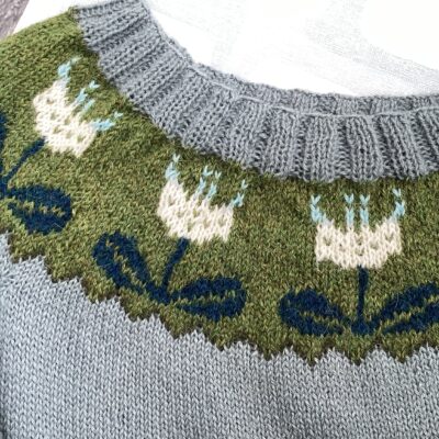 Flower Sweater - Alpaca wool - Medium - by Rebecca Snelling