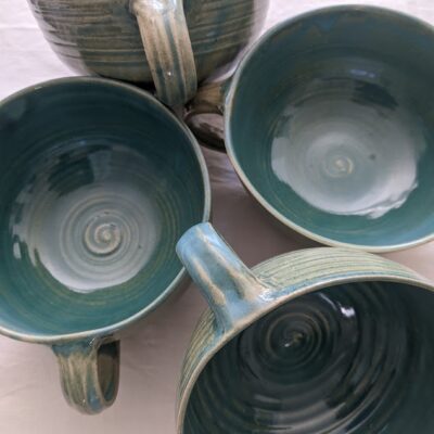 Soup cups - stoneware - 15cm width x 7cm high - by Francisca Blackburne