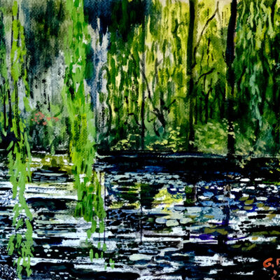 Le Lac a Giverny - Watercolour - 36 x 28 cm - by Ghislaine Davis