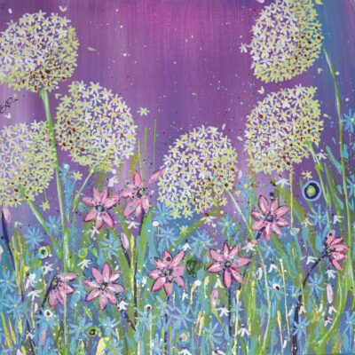 Twilight florals - acrylic - 30 cm x 30 cm - by Emma Adams