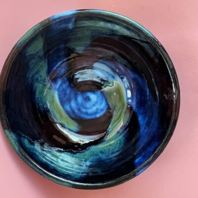 Swirly bowl - stoneware - 20 cm diameter - by Diane Henshaw