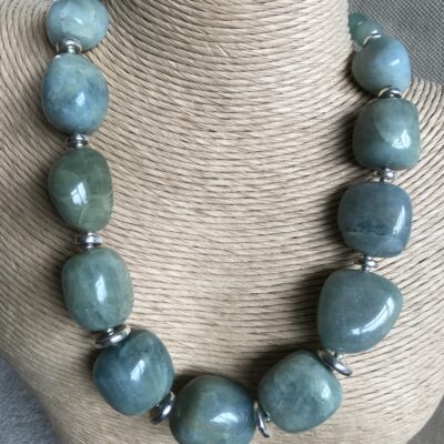 Aquamarine and silver necklace - Jewellery - 18