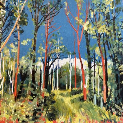 West Ride (Ash Dieback) - Oil & acrylic on canvas - 30 x 30 cm - by Morna Hinton