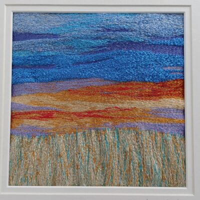 Yorkshire Skies - machine embroidery - 34cm square - by Carol Naylor