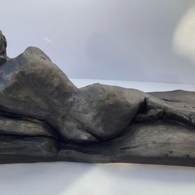 Reclining nude - Earthenware - 45cm - by Christine Burgess